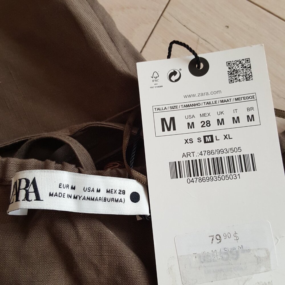 ZARA ! Linen blend halter neck midi dress ( M) - Picture 6 of 9